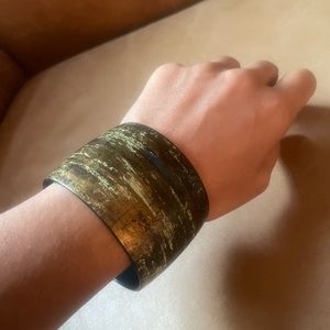 Brushed paint affect bangle bracelet cuff